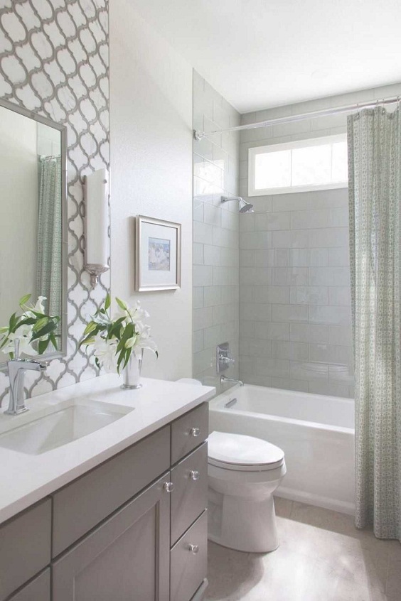 Small Bathroom Ideas: Use Curtain Shower