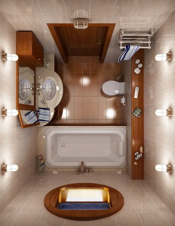 Small Bathroom Ideas: Small Bathtub and Sink Without Partition