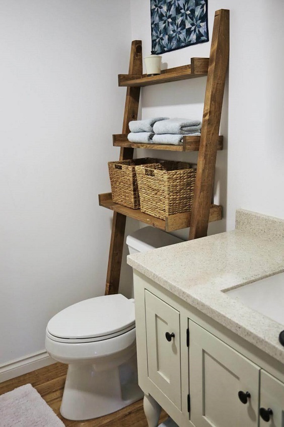 Bathroom Shelves Ideas: Stacking Racks above the Toilet