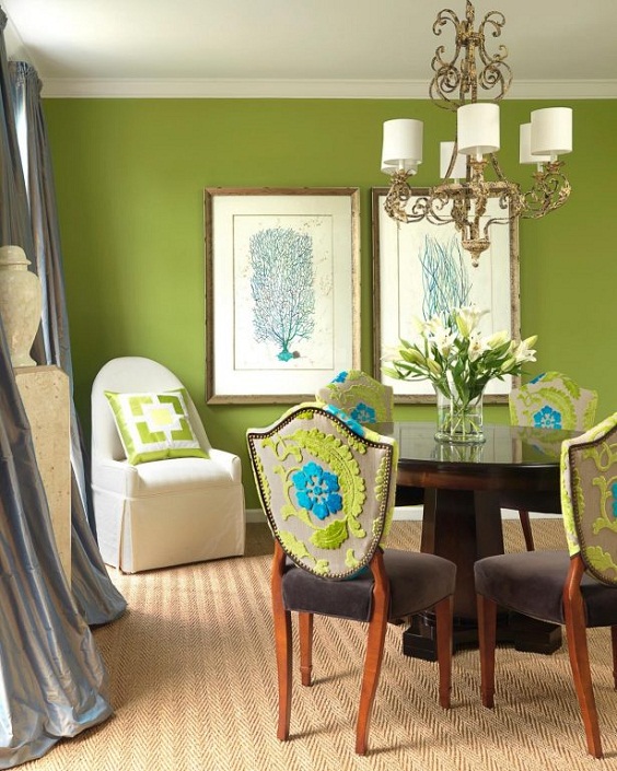Dining Room Color Ideas: Green Paint Color
