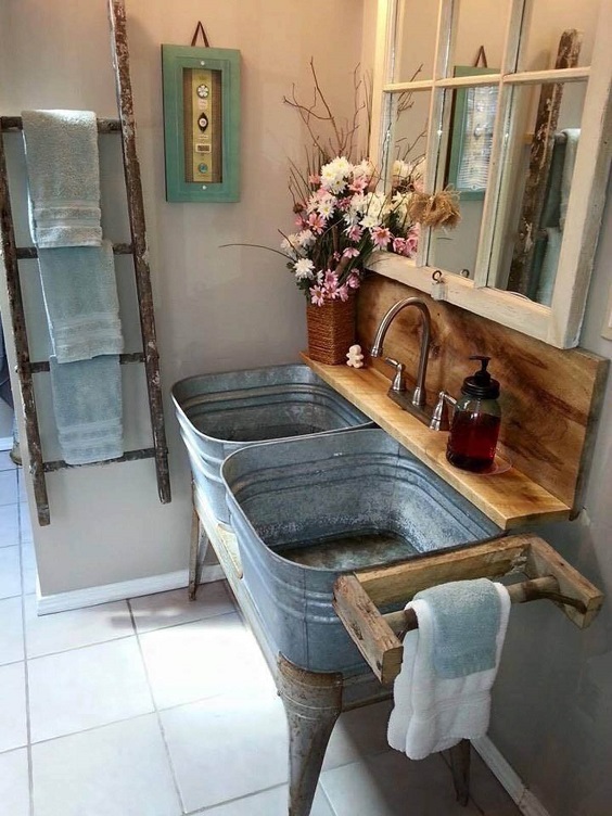 Farmhouse Bathroom Ideas: Metal Tubs