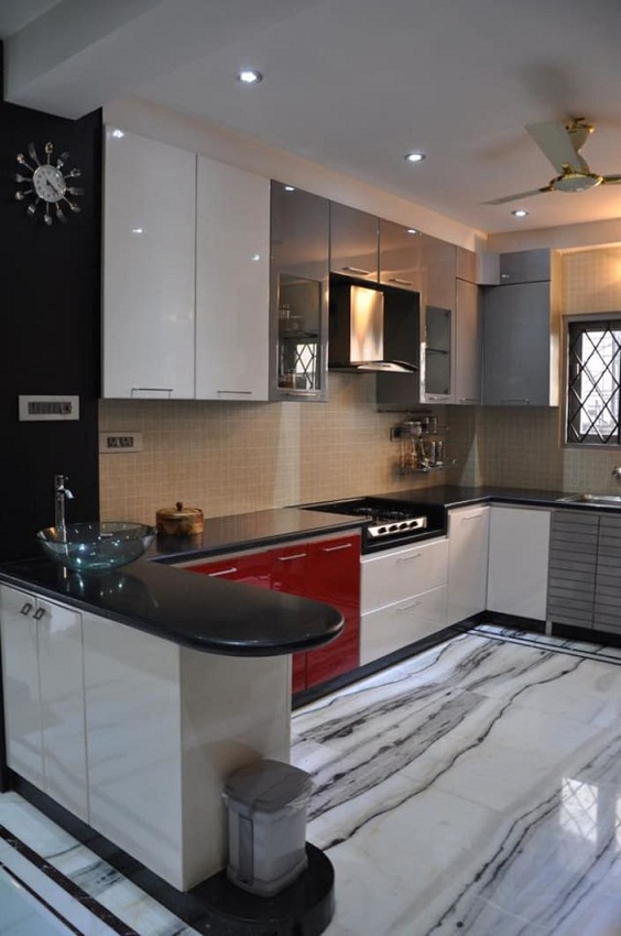 Kitchen Layout Ideas: U Shaped Kitchen with Modern Cabinets