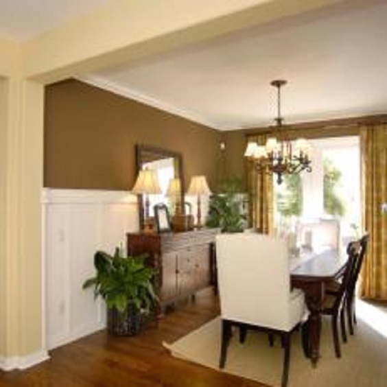 Formal Dining Room Ideas: Two-Toned Paint Wall