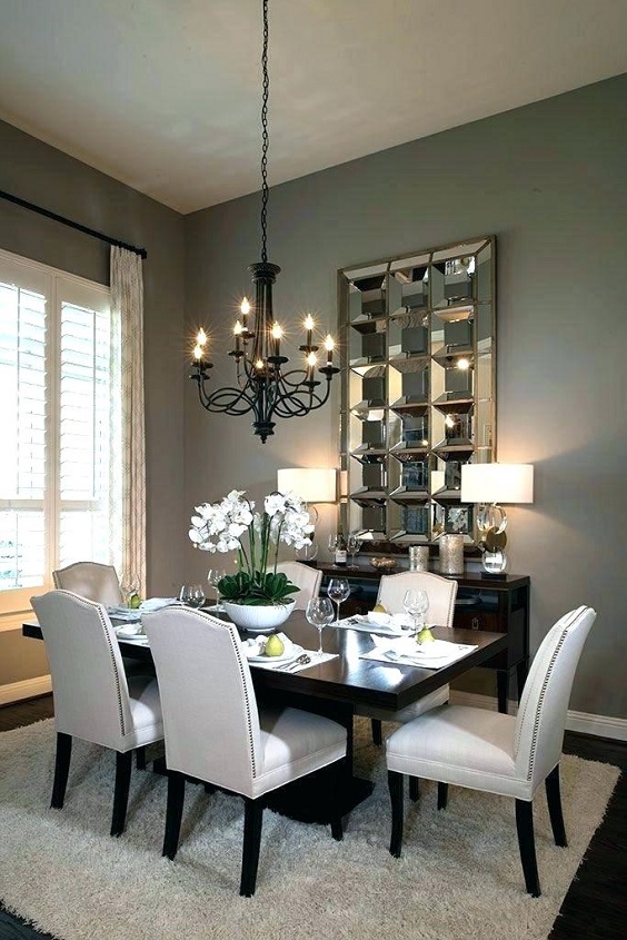 Formal Dining Room Ideas: Black and White Dining Set with Grey Rug