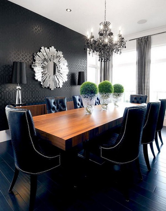 Modern Dining Room Ideas: Dark Blue as the Main Color