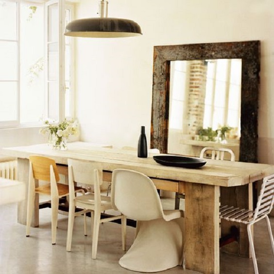 Rustic Dining Room Ideas: Cream Color Scheme